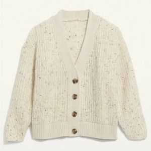 Old Navy Women’s Shaker-Stitch Button-Front Speckled Cardigan